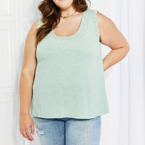 Petal Dew Birdsong Full Size Lace Trim Tank - Picture 5 of 9